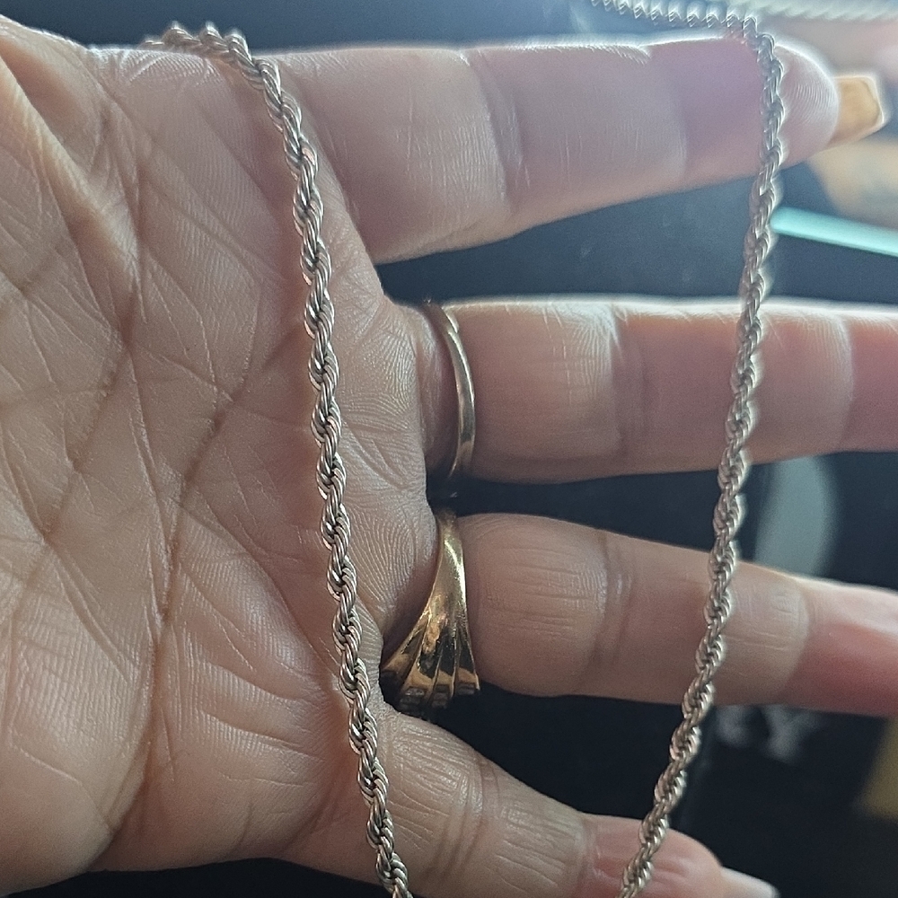 Source Unknown SILVER Rope Chain Necklace - Picture 2 of 5